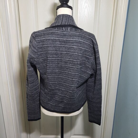 LOFT 100% Merino Wool Open Front Cardigan Jacket Women’s Small Gray Knit Sweater - Picture 2 of 6